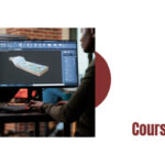 Person working on CAD software with dual monitors, designing 3D mechanical parts